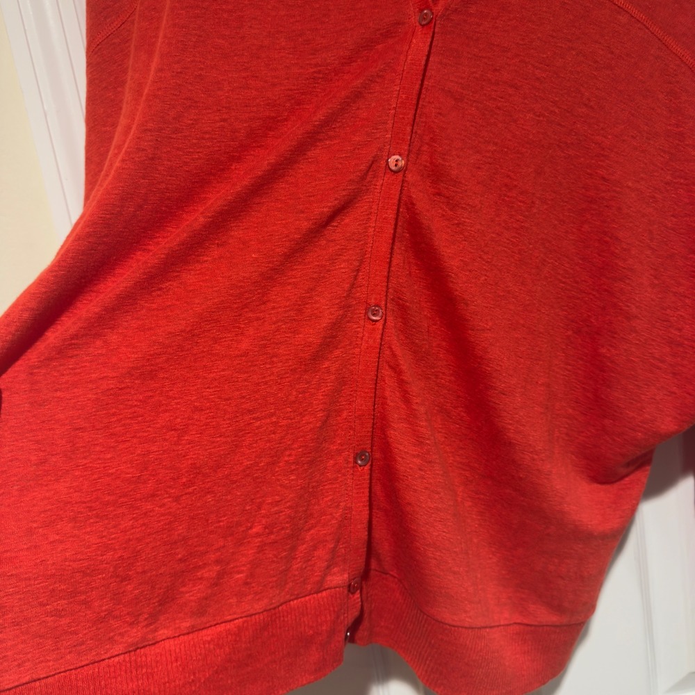 Eileen Fisher Firefly Orange Linen Jersey Hoodie XL - Picture 3 of 7